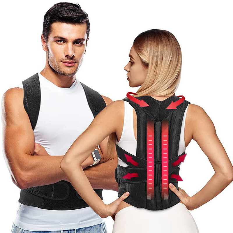 Ajustable Faja Cinturon Corrector de Postura Soporte de Espalda y Columna Lumbar