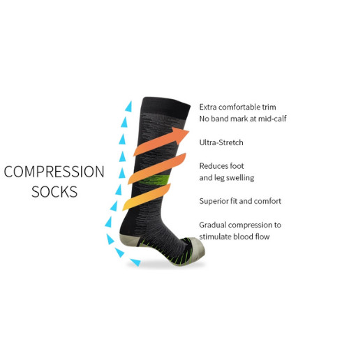 Copper Compression Socks Varicose Vein Pain Leg Ankle Blood Circulation Muscle