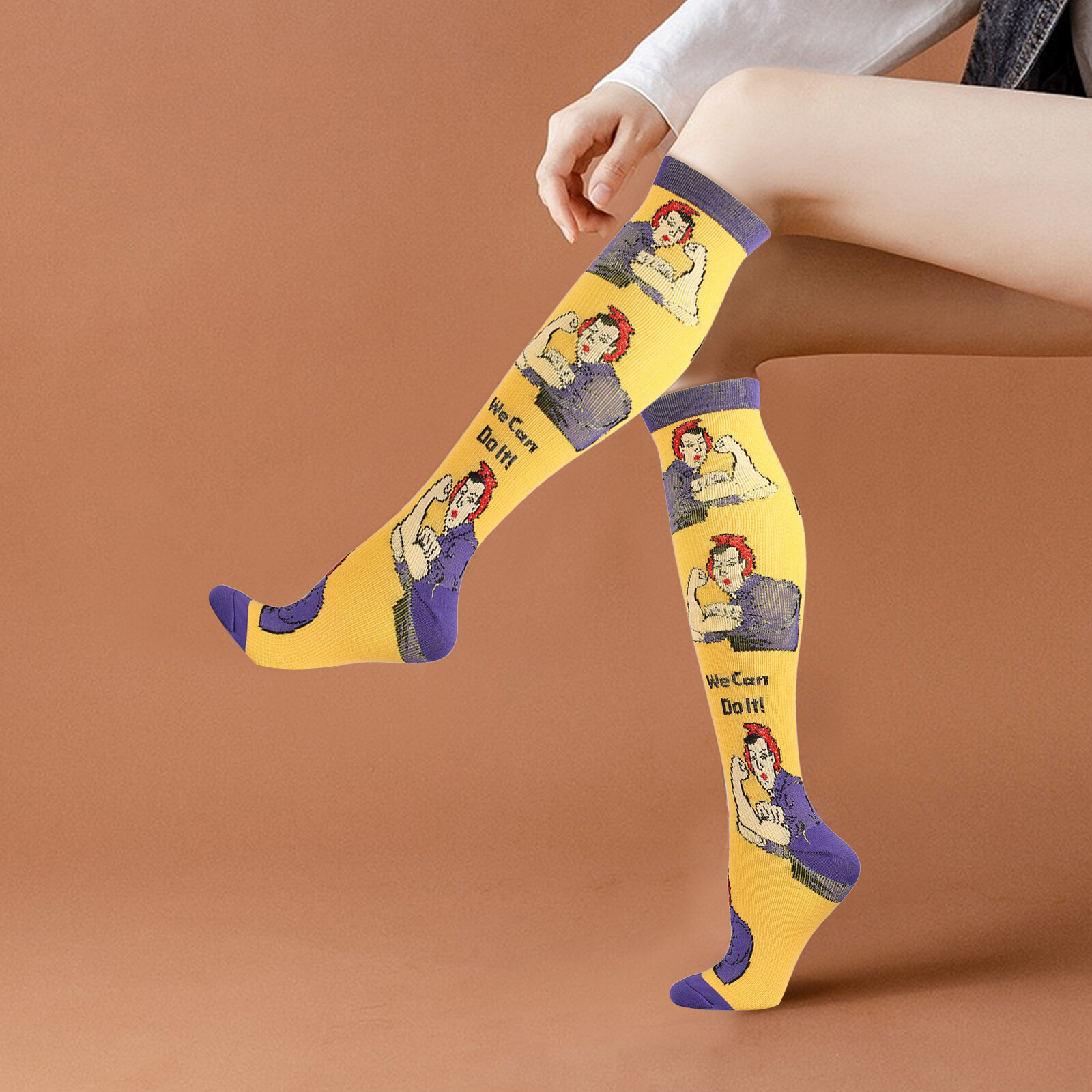 5 Pairs Compression Socks Graduated Support Calf Stockings Womens 20-30 mmHg S/M