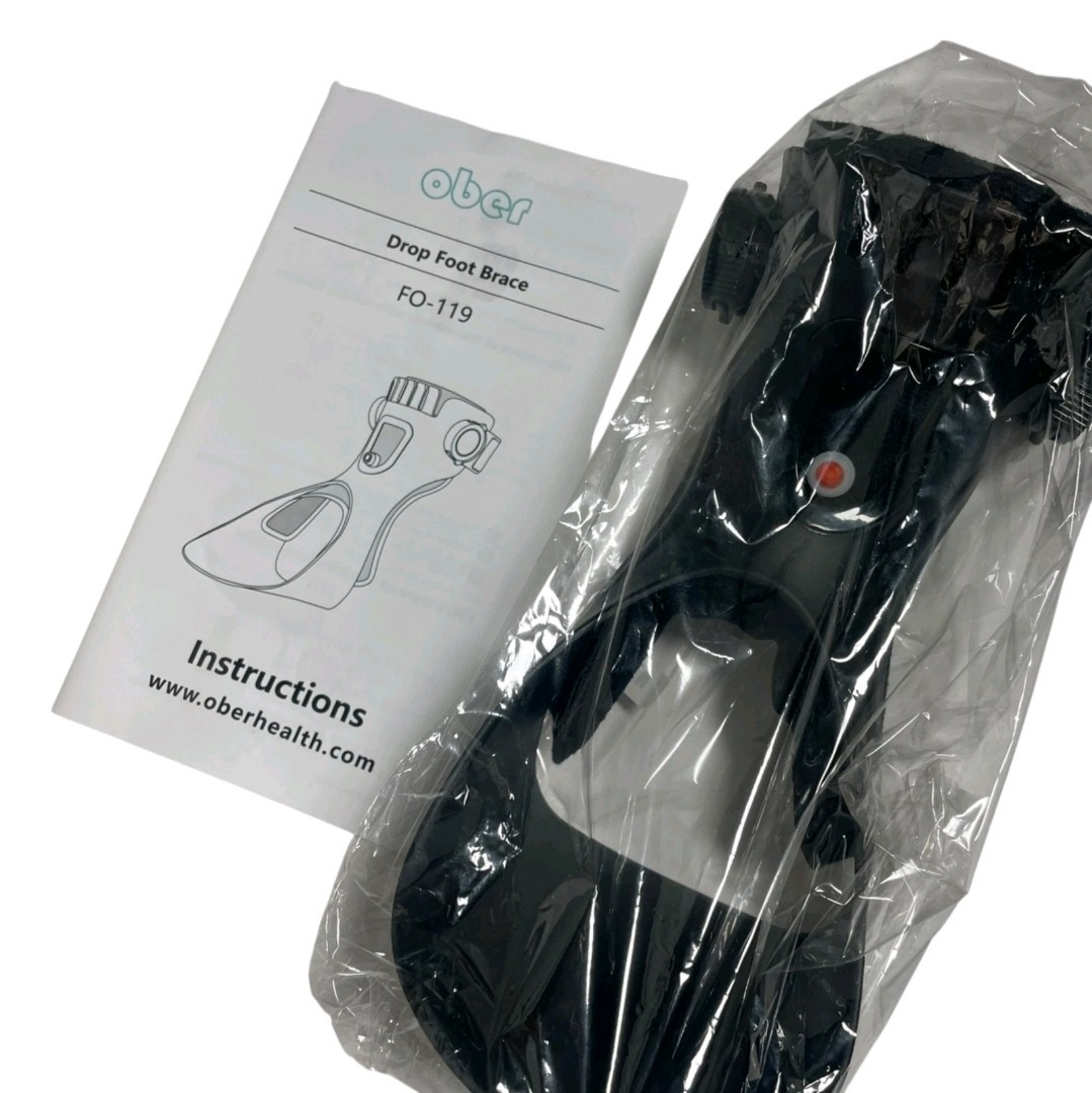 Ober FO-119 Drop Foot Brace Adjustable Black Lightweight Design