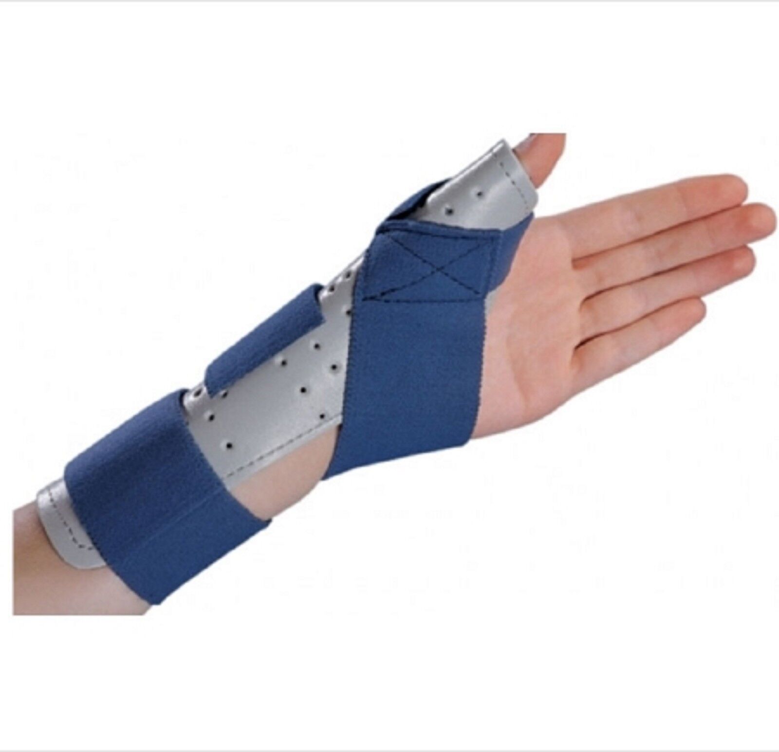 MCK Thumb Splint Thumb Spica Foam / Cotton-Terry Left Hand Blue / Gray S