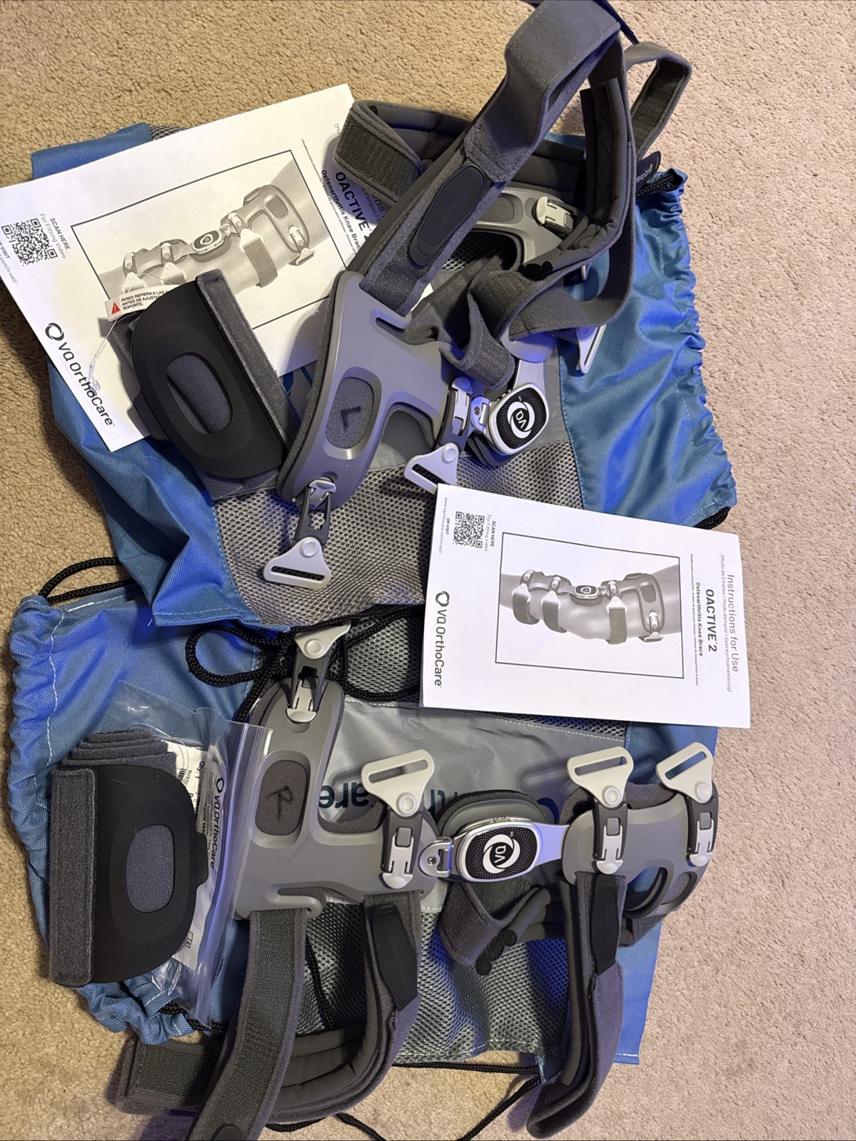 VQ OrthoCare Oactive 2 Knee Braces for Osteoarthritis Right Left Set of 2