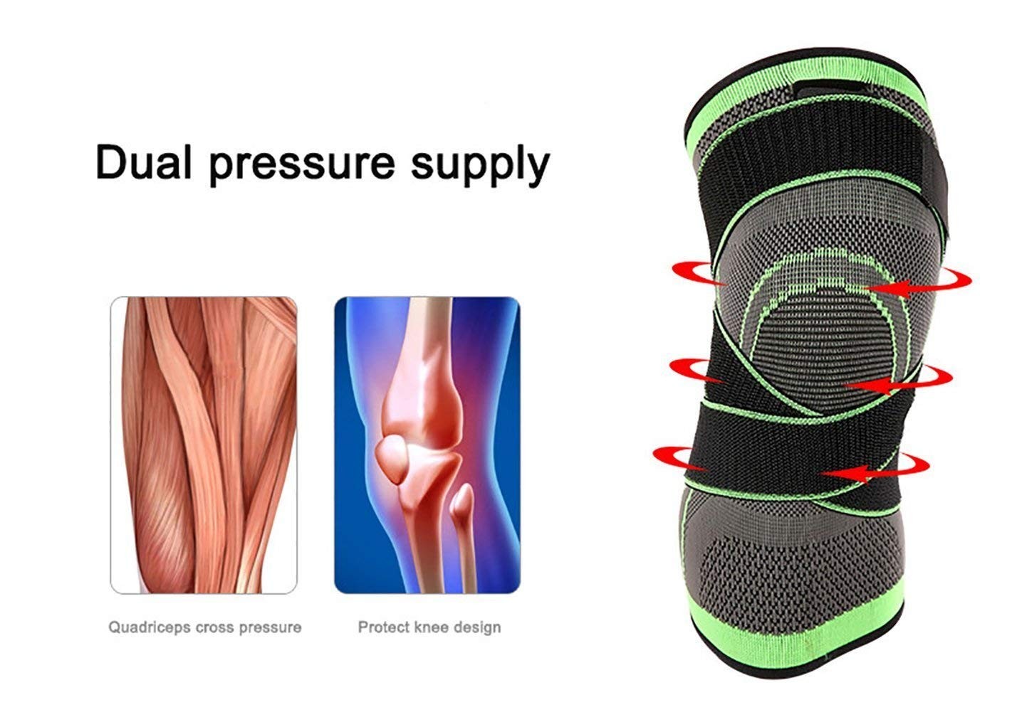 Knee Compression Sleeve Brace Support Sports Running Arthritis Pain FROM USA