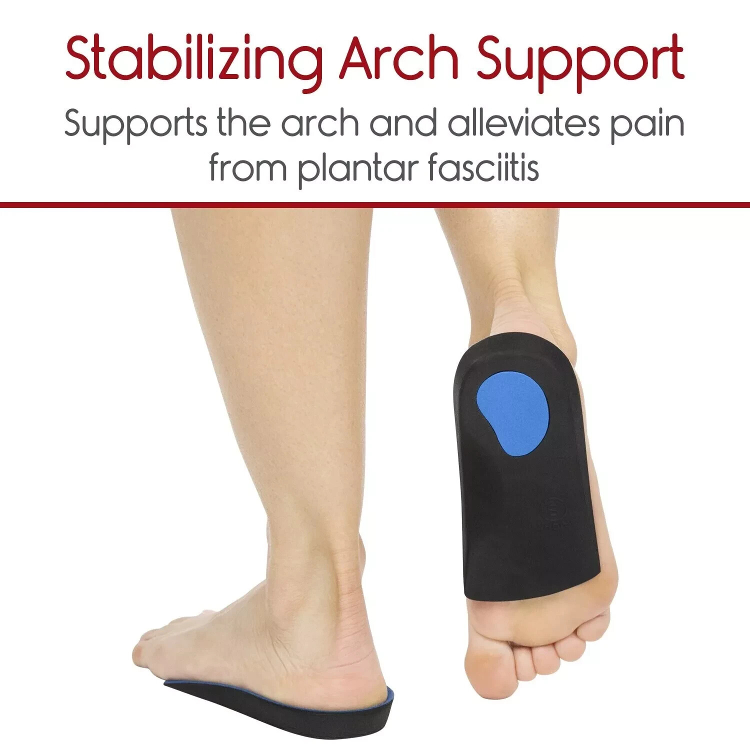 3/4 Length Plantar Fasciitis Orthotic Insoles, Medical Grade,Podiatrist Designed