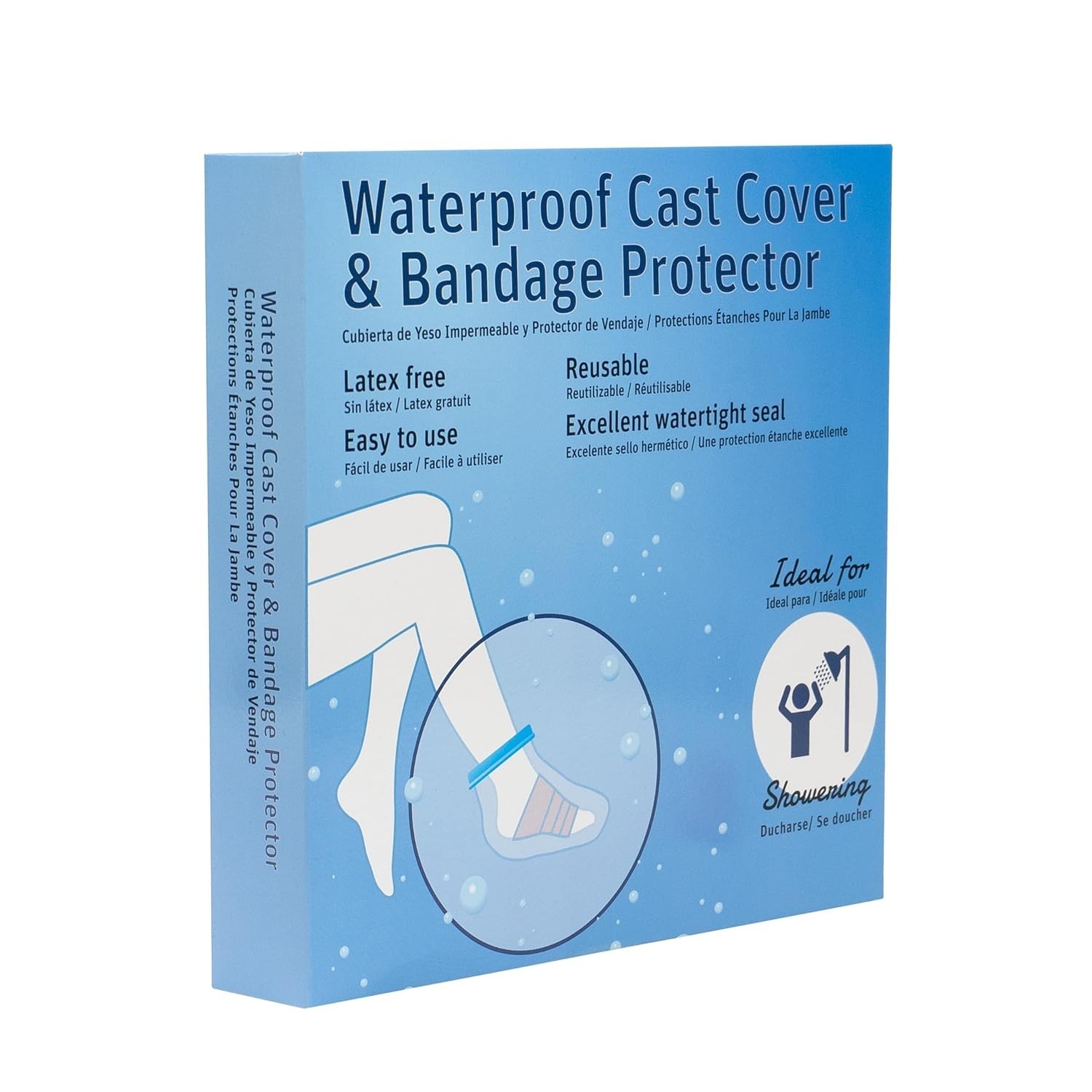 Adult Foot and Ankle Waterproof Cast Cover for Showering and Bathing Clear Vinyl