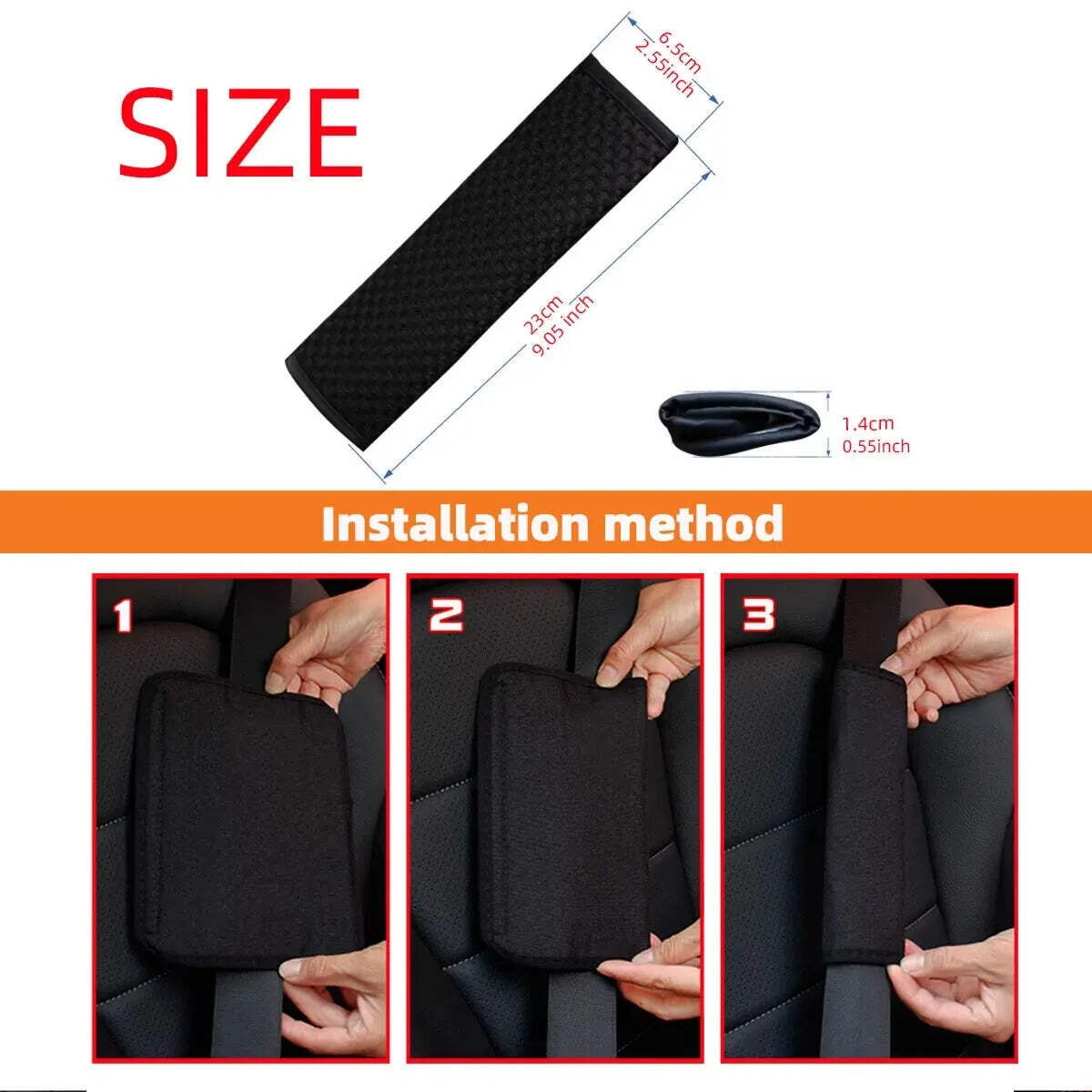 A Three-dimensional Massage Mesh Cloth Breathable Car Seat Belt Shoulder Strap C
