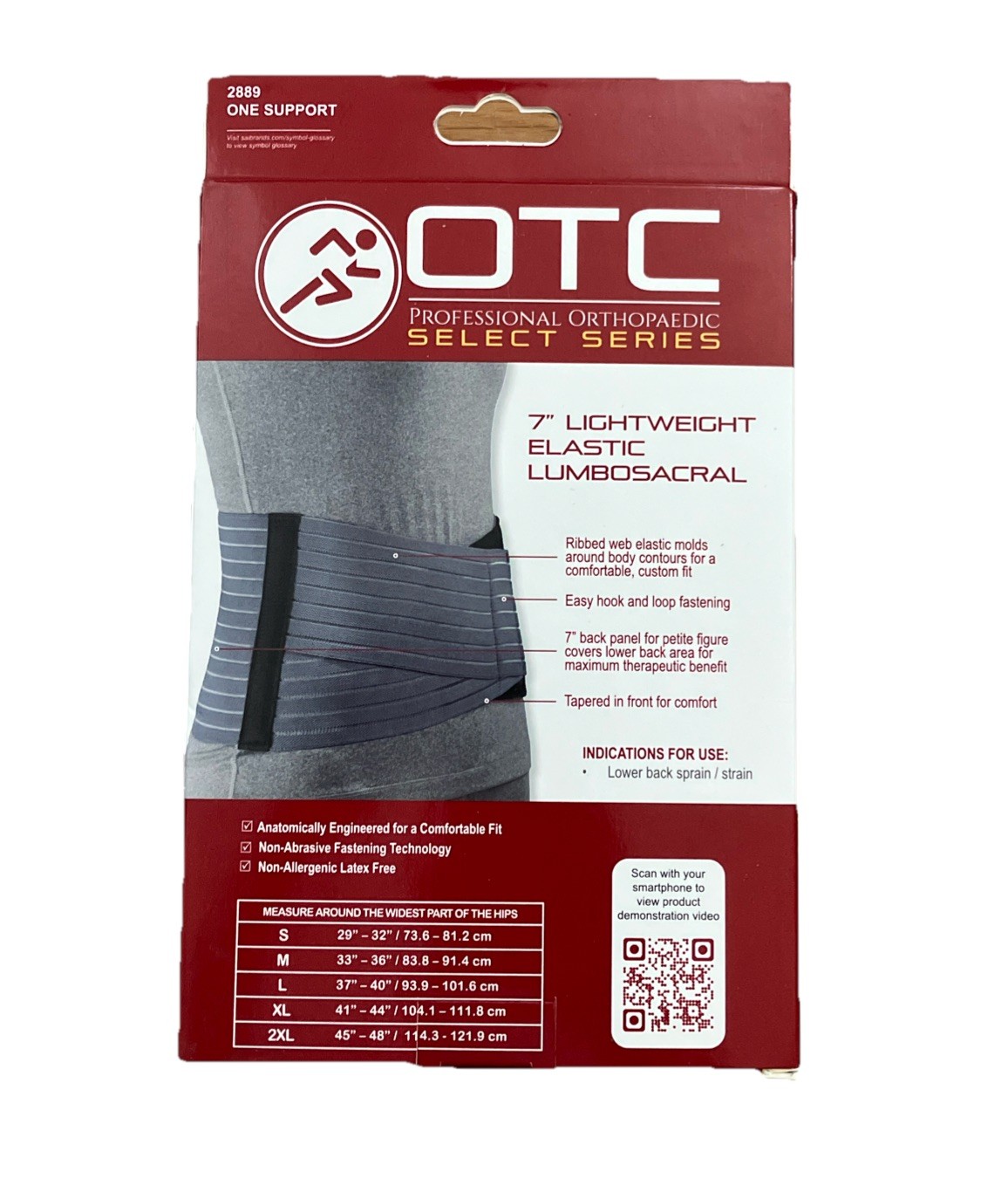 OTC Professional 7″ Lightweight Elastic Lumbosacral Support Female X-Large- 2889