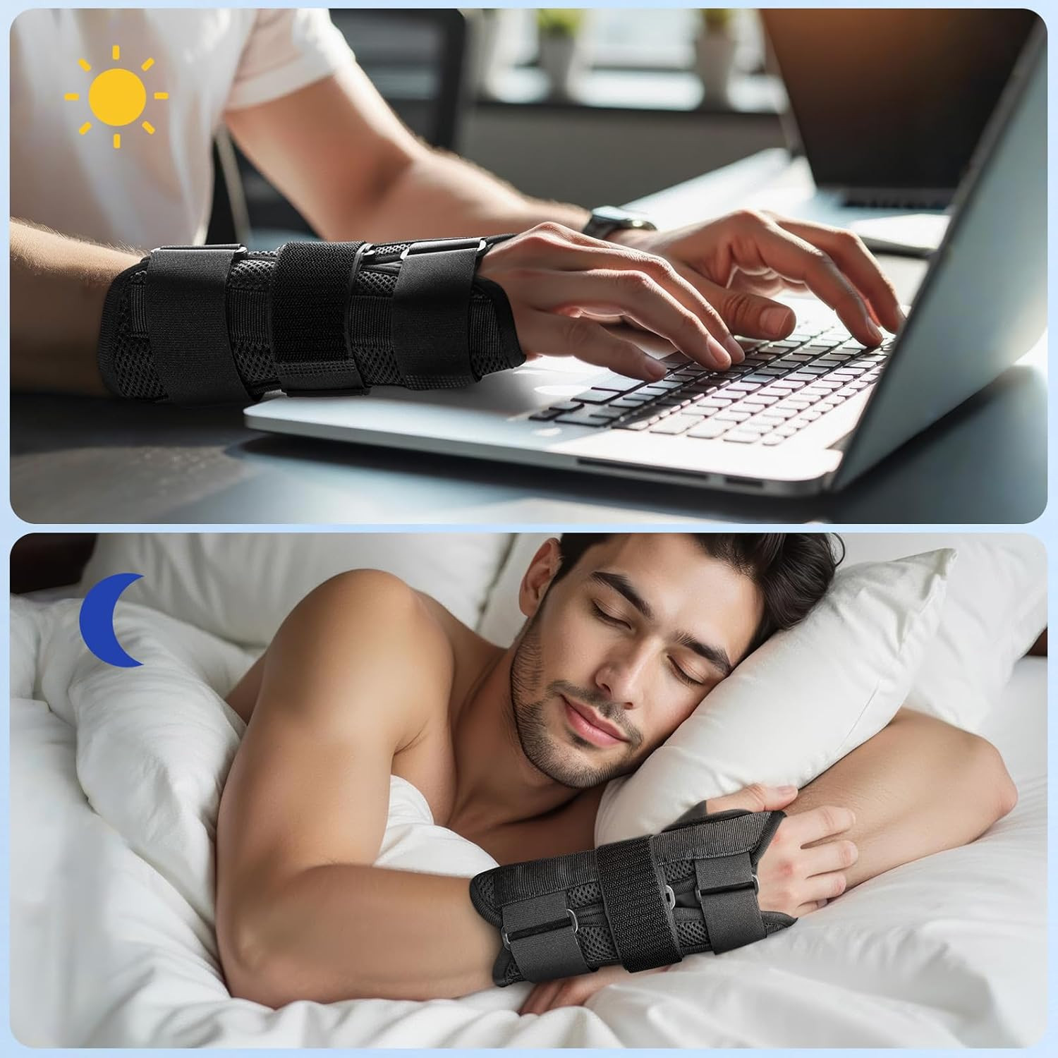 Carpal Tunnel Wrist Brace – Adjustable Night Support with Splint for Tendonitis,