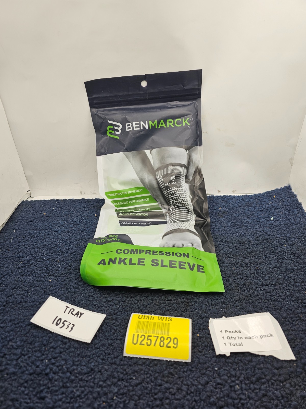 BENMARCK Compression Ankle Sleeve Achilles Tendon Support Brace, Fjord Blue