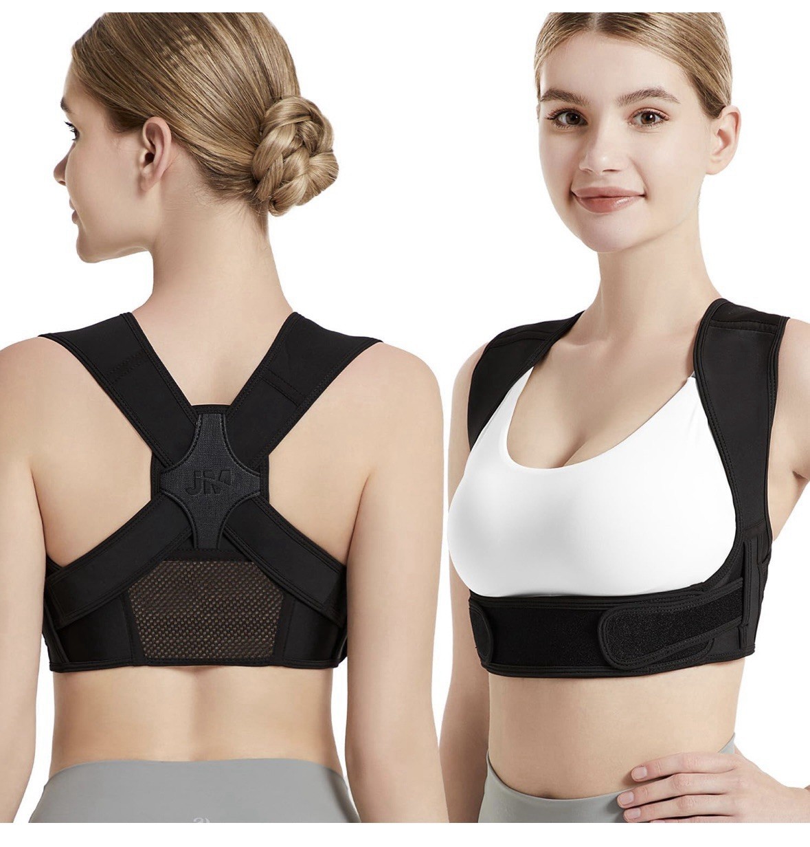 Posture Corrector for Back Support: Adjustable Shoulder Posture Brace Black L/XL