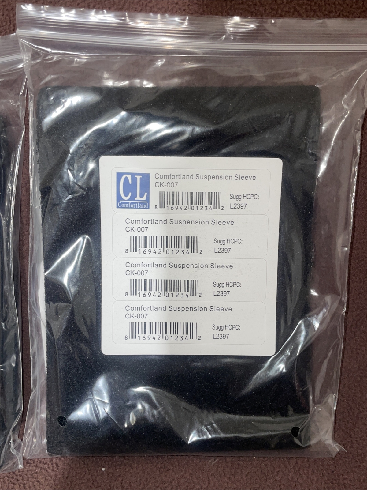 Lot Of 2 Brand New Sealed Comfortland Medical CK‑007 Black Suspension Sleeves