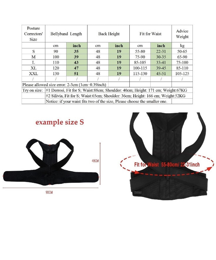New Medium Yosoo Health Gear Back Brace Posture Corrector Adjustable