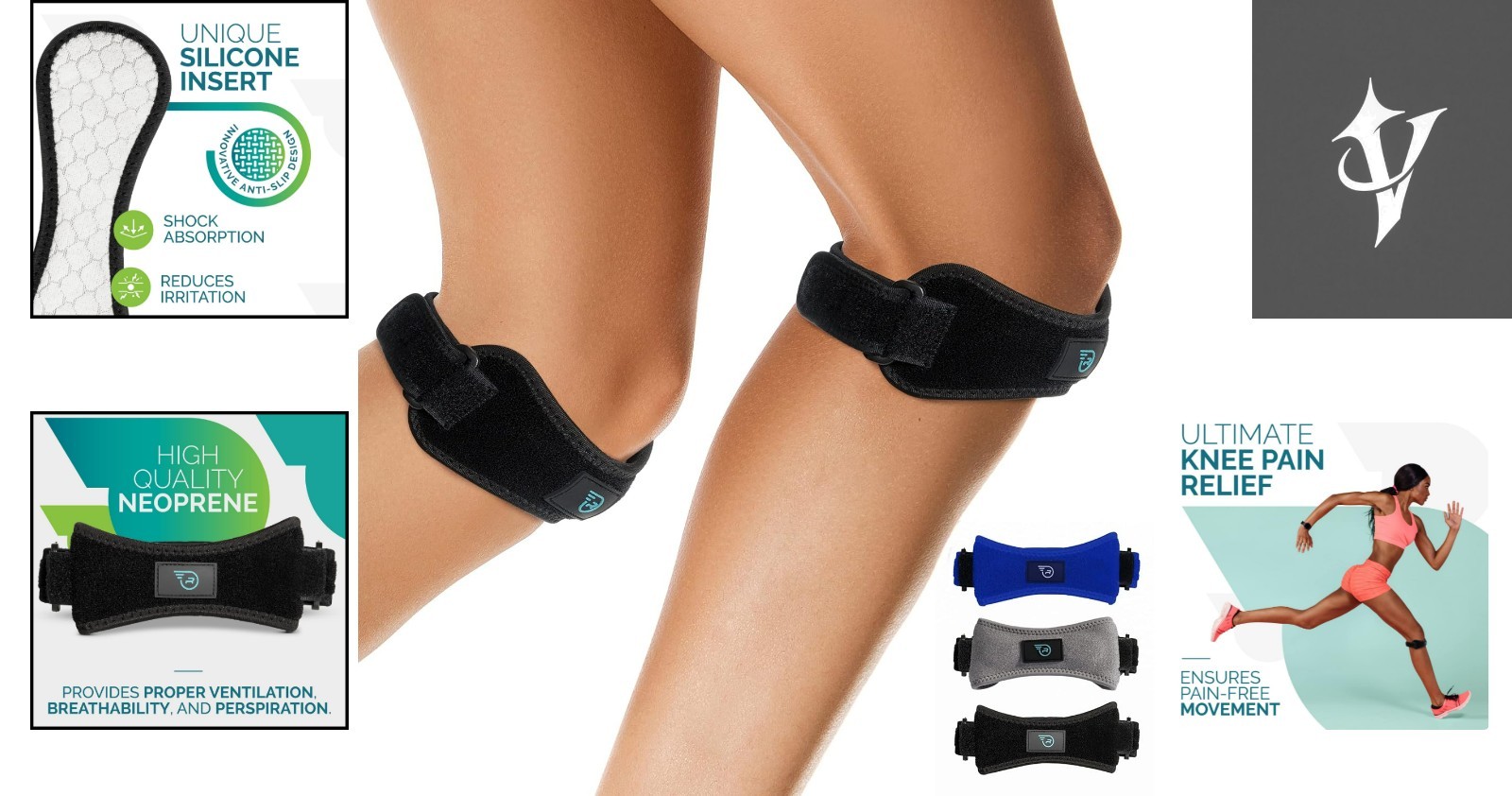 Versatile Knee Support for Running, Basketball & Arthritis – 2 Pack Adjustable