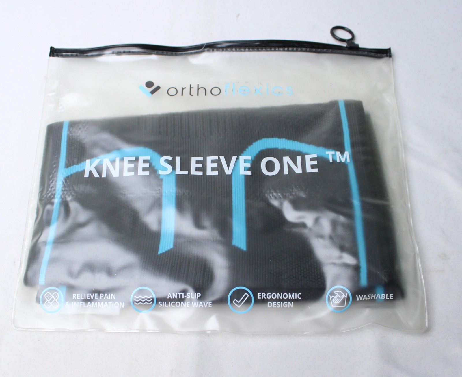 Orthoflexics Adults’ Anti-Slip Pain Relief Knee Sleeve Brace AC2 Black Medium
