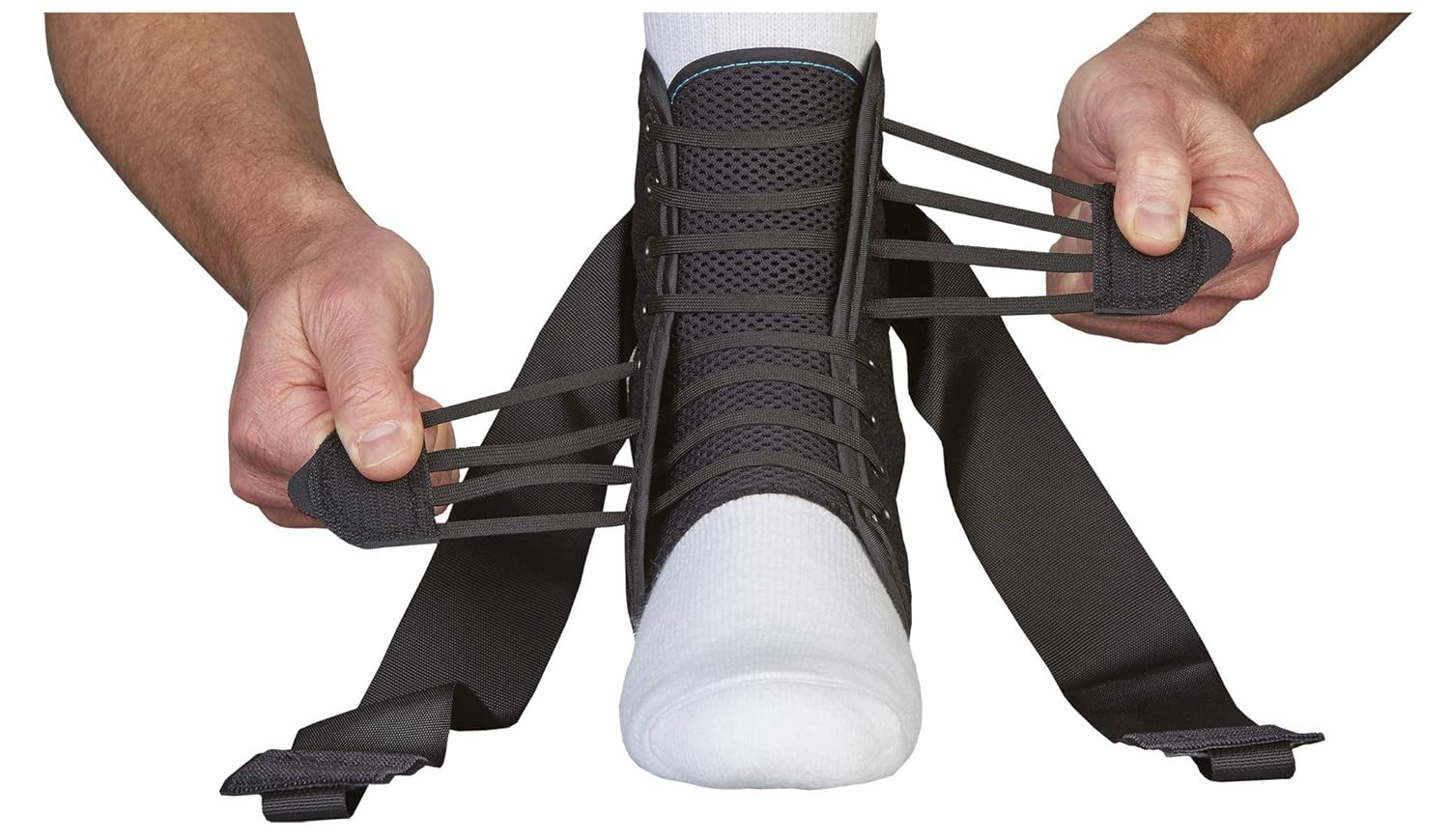 ASO Ankle Stabilizer Orthosis Speed Lacer, Black, Large