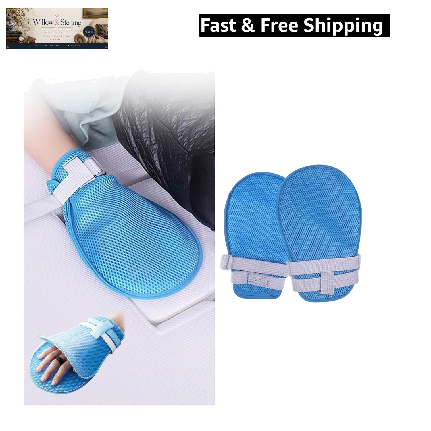 Restraint Gloves Mitts for Dementia & Alzheimer’s Patients – Soft Padded Safe…