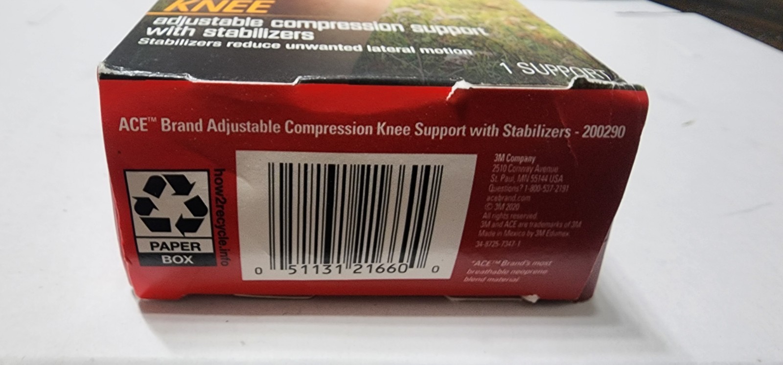 ACE Adjustable Compression Knee Brace w/ Stabilizers, Breathable Gray, Adult