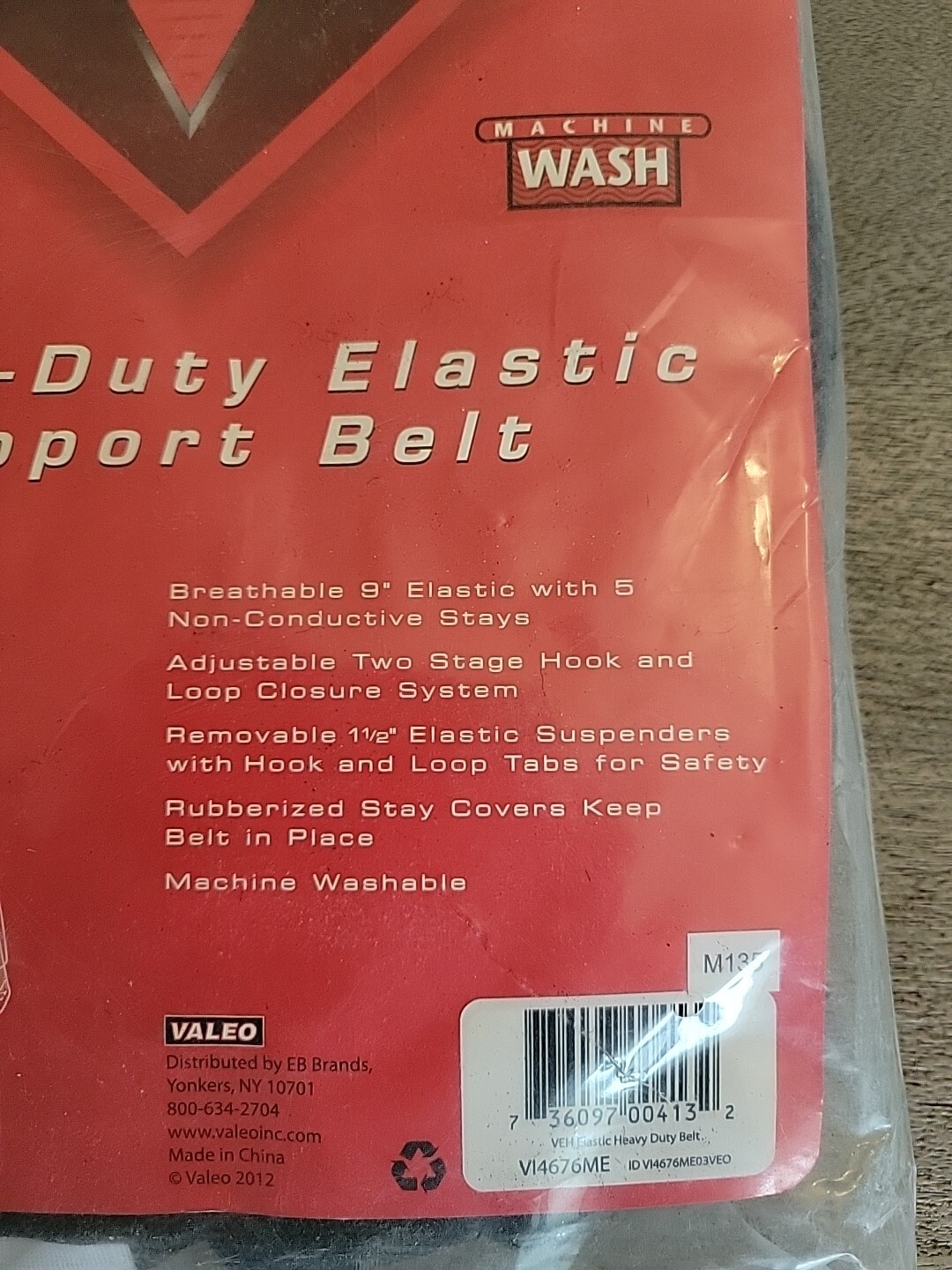 Valeo Back Brace Support – Size Medium 32″ to 44″Adjustable.see Pics And Descrip