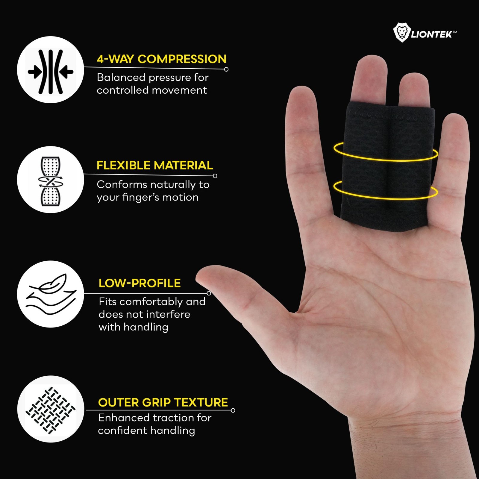 Double Flow Finger Sleeves – Joint Support & Compression for BJJ, Fitness, Volle