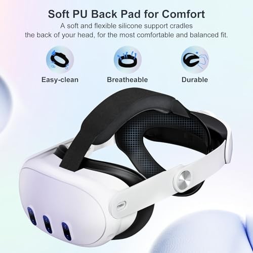 SAQICO COMFORT HEAD STRAP FOR META QUEST 3S AND QUEST 3 – WHITE AND BLACK