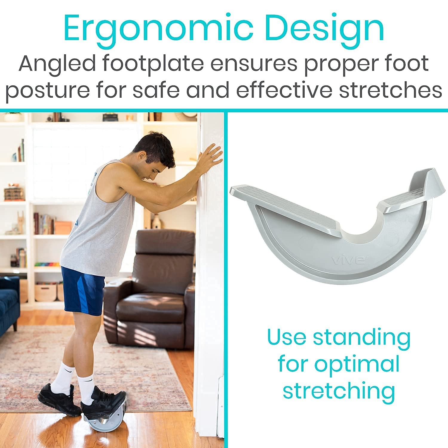 Vive Foot Rocker – Calf Stretcher for Achilles Tendinitis, Standard, Gray