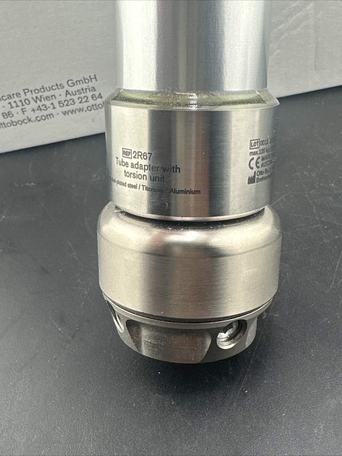 OTTOBOCK Otto Bock 2R67 Tube Adapter With Torsion Unit. Prosthetic Pylon