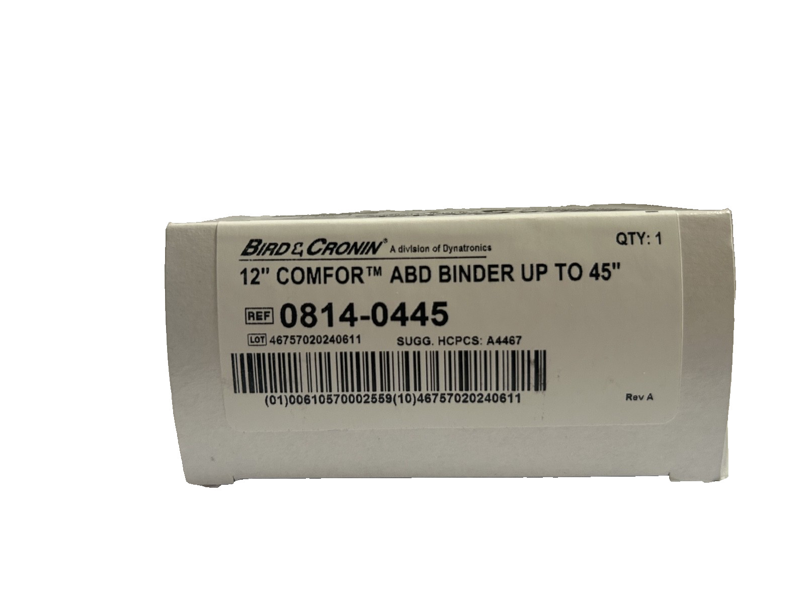 Bird & Cronin 12″ Comfor Abdominal Binder 30″-45″ REF 0814-0445 NIB Multi-Qty