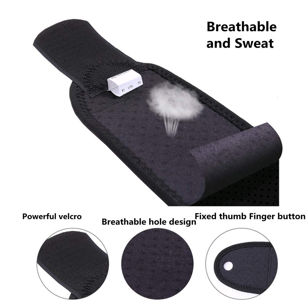 Wrist Brace Adjustable Support Hand Strap 1 Count (Pack of 1), Black