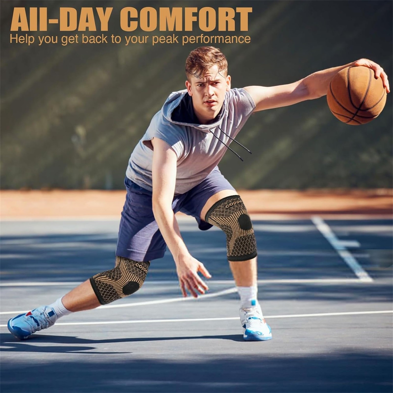 Full Leg Long Knee Compression Sleeve for Meniscus Tear Arthritis Pain Relief