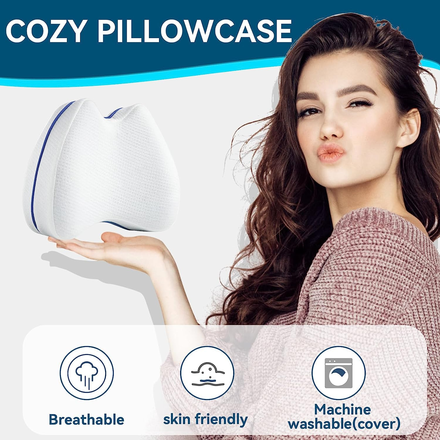 Knee & Leg Pillows Foam Support Pillow for Sleeping for Back Pain,Leg Pillow for