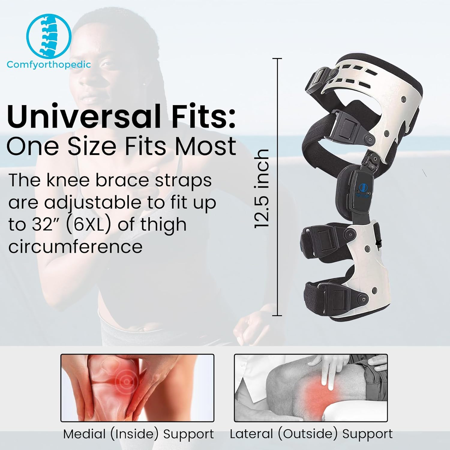 OA Unloader Knee Brace for Medial Pain Relief and Arthritis Support, Right