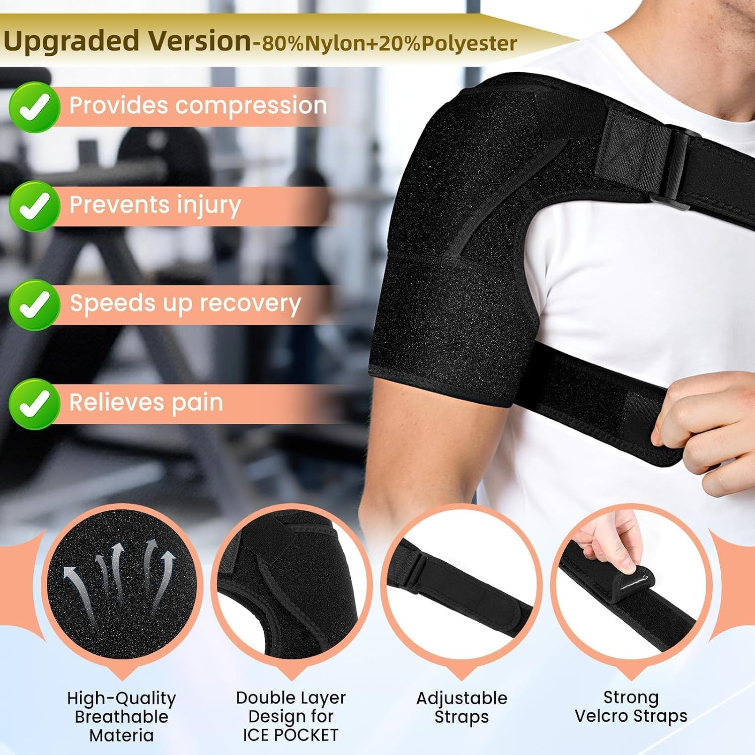 Shoulder Brace for Men and Women for Torn Rotator Cuff,Arm Sling Shoulder Immobi