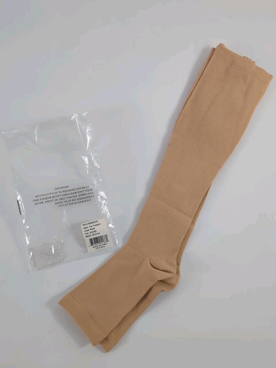 Zip Up Open Toe Compression Socks Zipper Calf Support Stocking Unisex Large