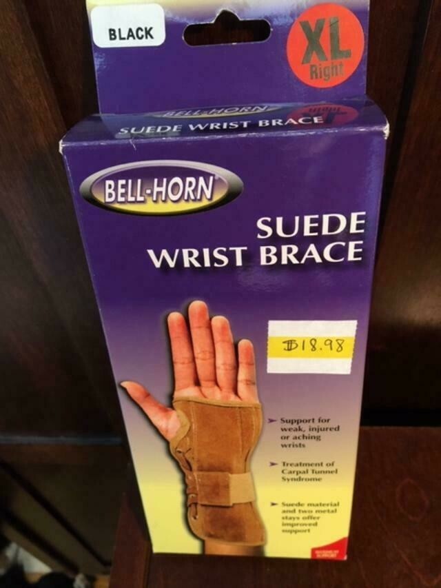 BELL-HORN SUEDE WRIST BRACE X-LARGE RIGHT HAND BRAND NEW COLOR IS BLACK