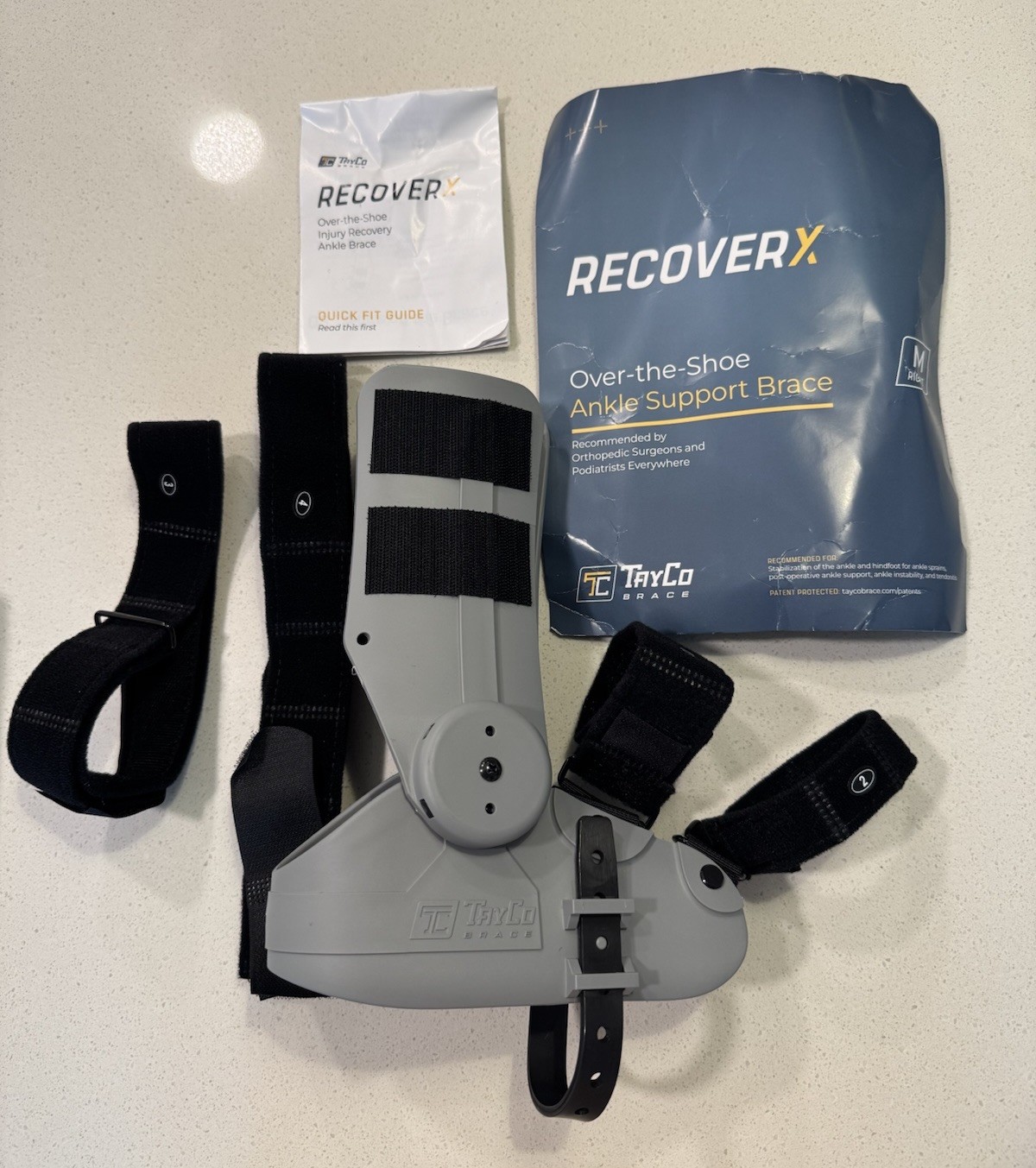 TayCo Over-the-Shoe RecoverX Ankle Brace – Medium , Right