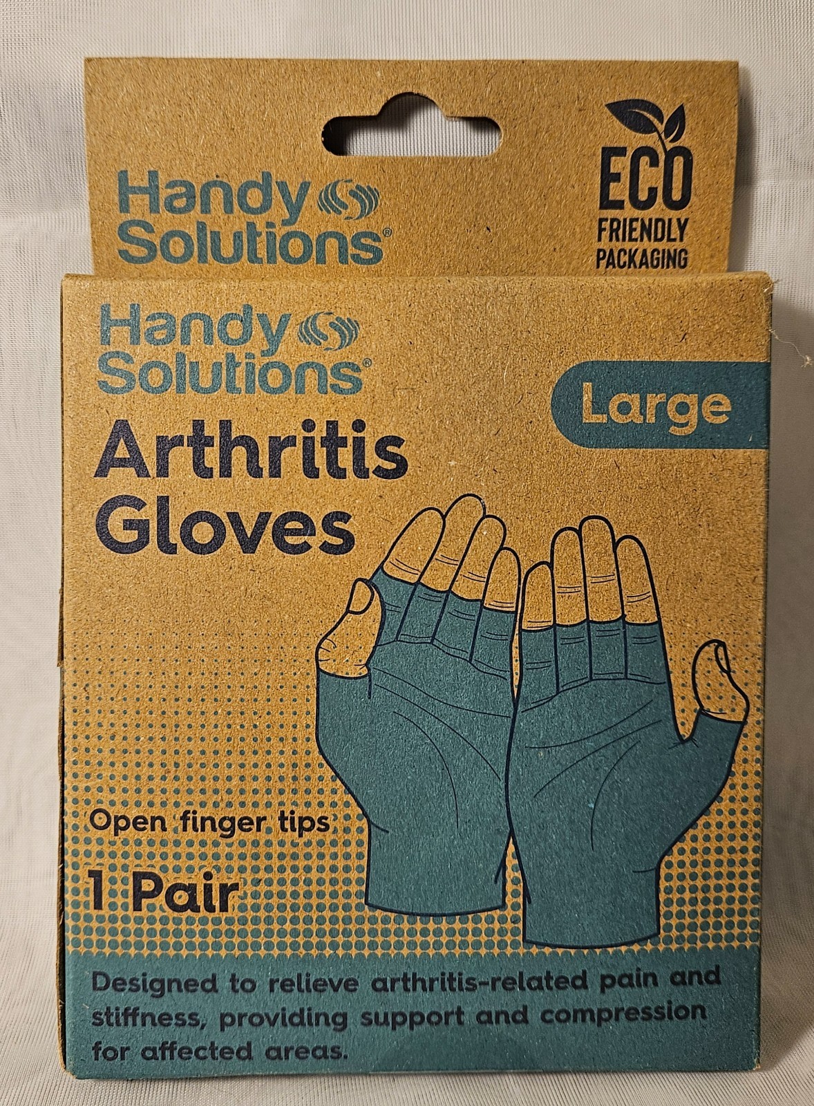 Handy Solutions ARTHRITIS GLOVES Open Finger Tips in Large Size *eBay Best Price