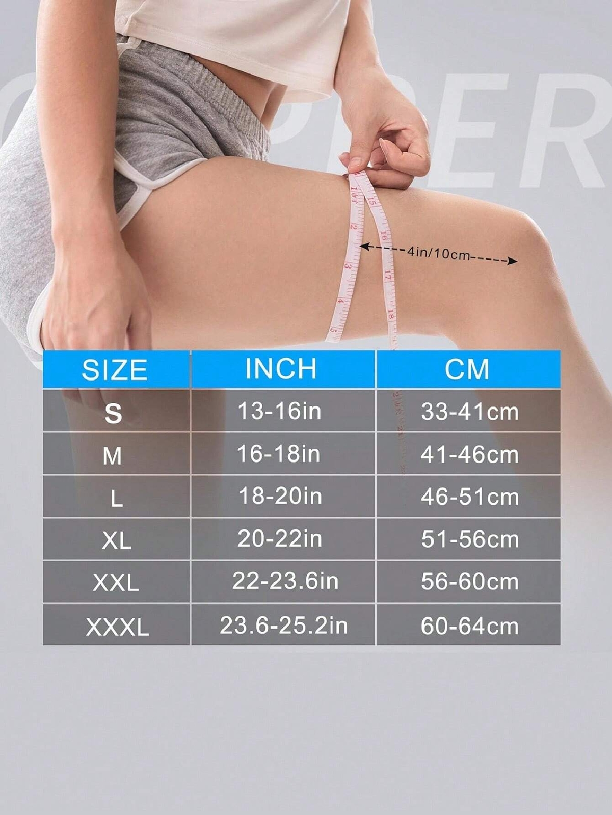 1pc Copper Knee Braces With Strap For Women Men, Knee Support Compression Sleeve