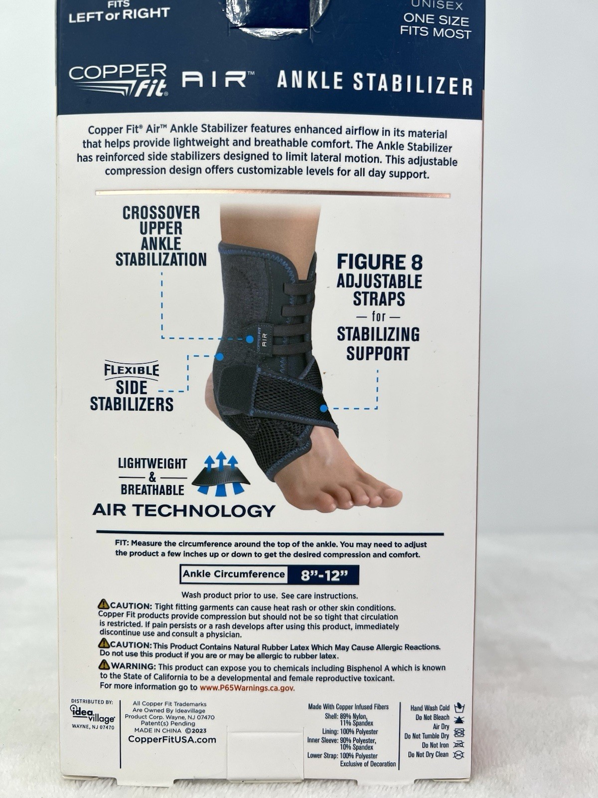 Copper Fit Air Ankle Stabilizer Adjustable Brace Unisex One Size Left/Right New