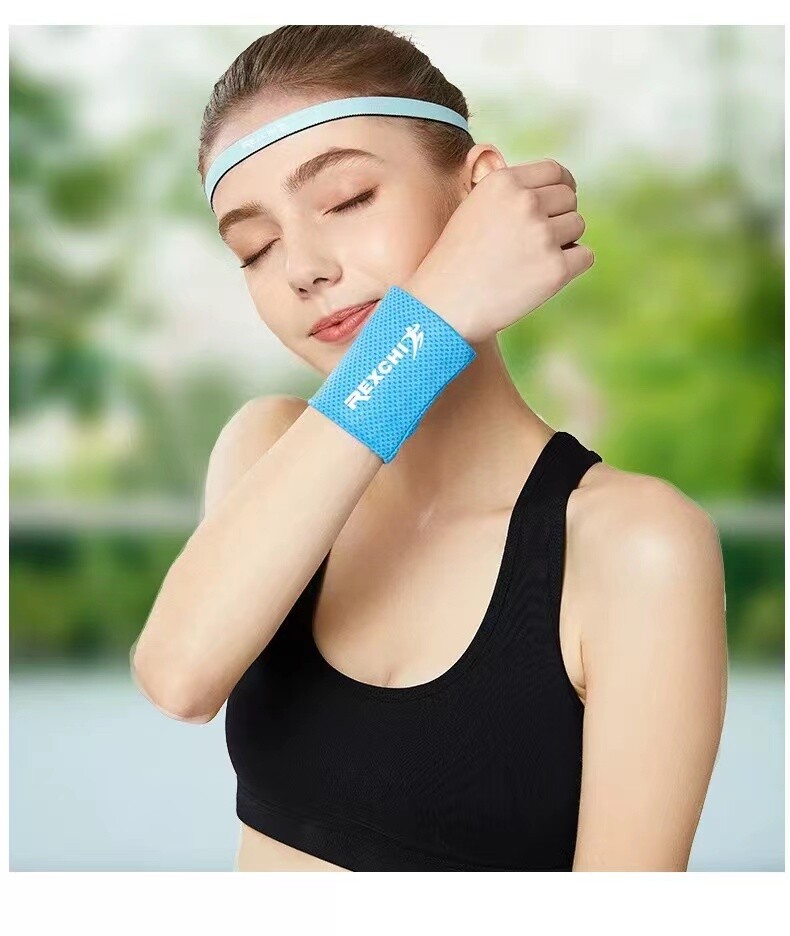 1 pair Wrist Brace Breathable Ice Cooling Tennis Wristband Wrap Sport Sweatband