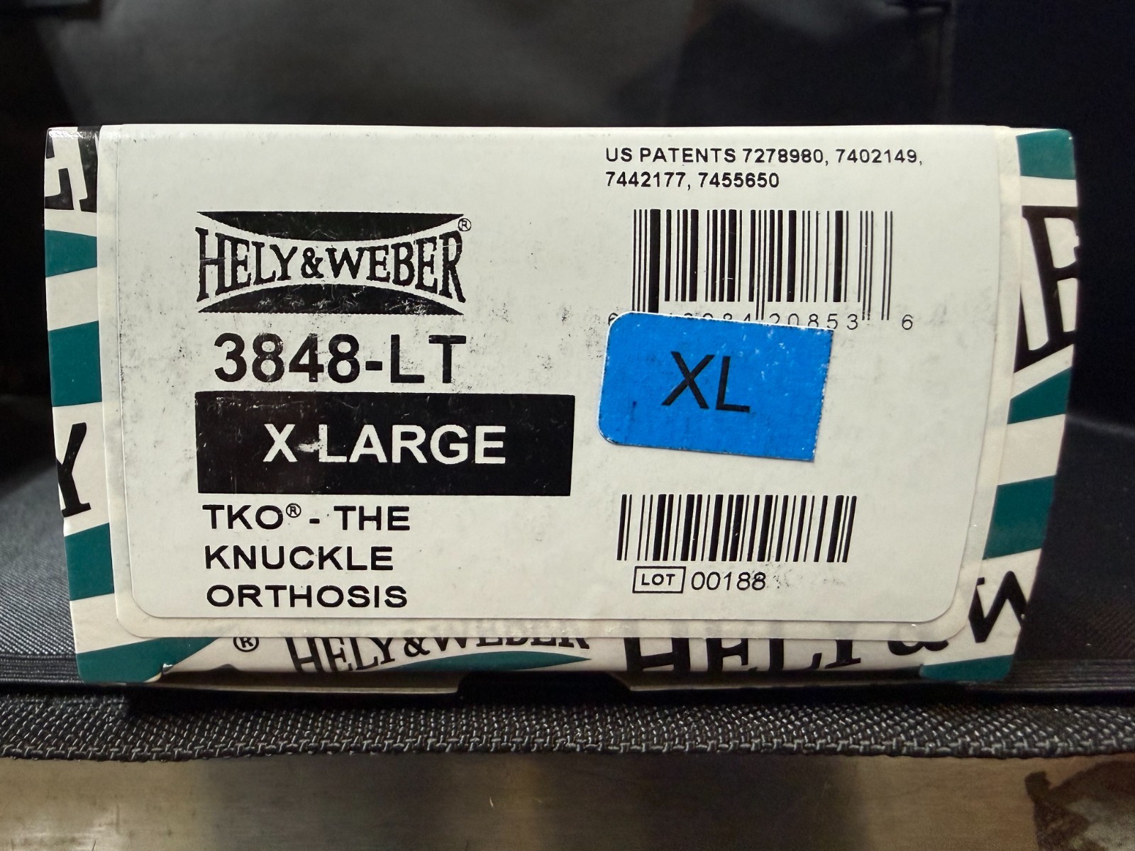 Hely & Weber Left XL Black 3848-LT TKO The Knuckle Orthosis Wrist Brace 3848LTXL