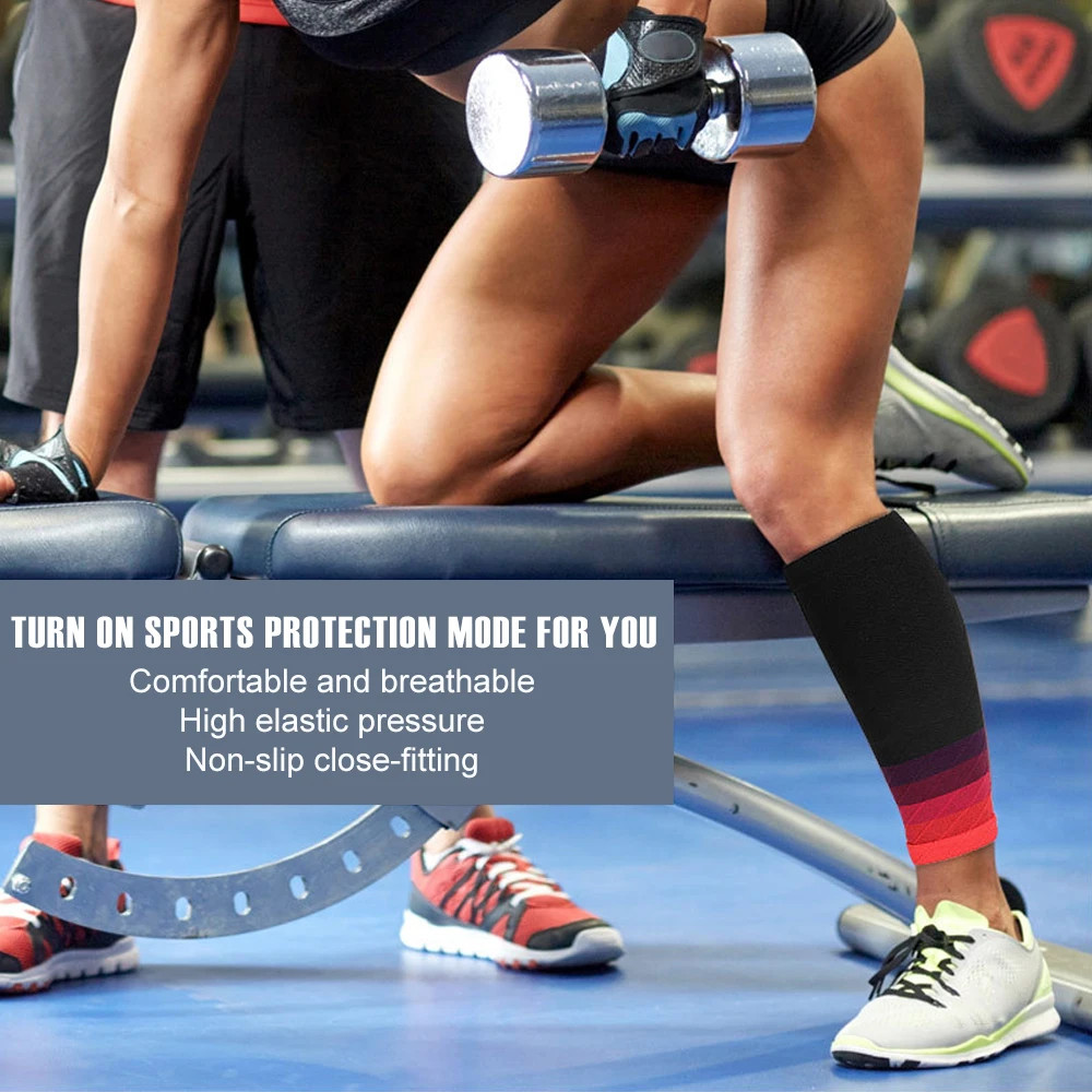 1Pair Calf Compression Sleeves Running Leg Compression Sleeve 20-30mmHg Compress