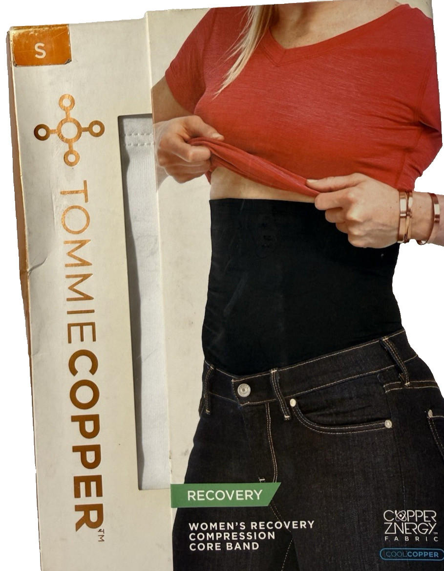 TOMMIE COPPER RECOVERY ABDOMEN COMPRESS. BAND Women’s Size Small WHITE-SHIPS24H