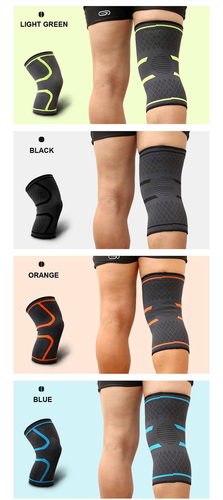 1pcs Fitness Running Cycling Knee Support Braces Elastic Nylon Sport Compression