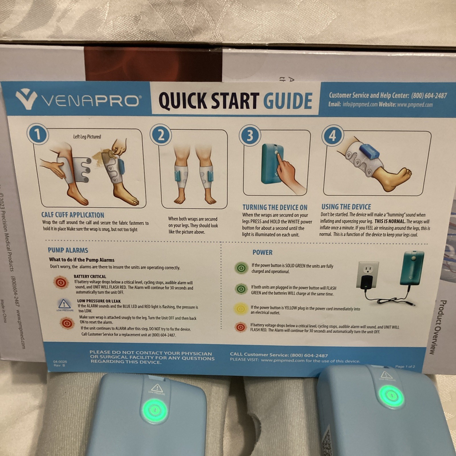 Venapro Air Release Leg Compression Devices Sleeves Easy One Touch Post Surgery