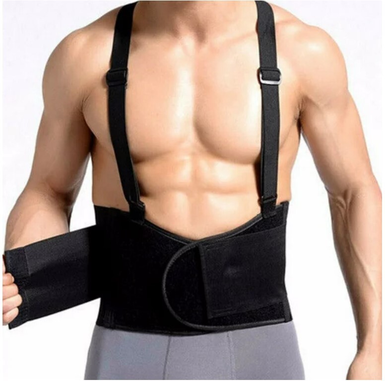 Heavy Duty Weight Lift Lumbar Lower Back Waist Support Belt Brace Suspender Work