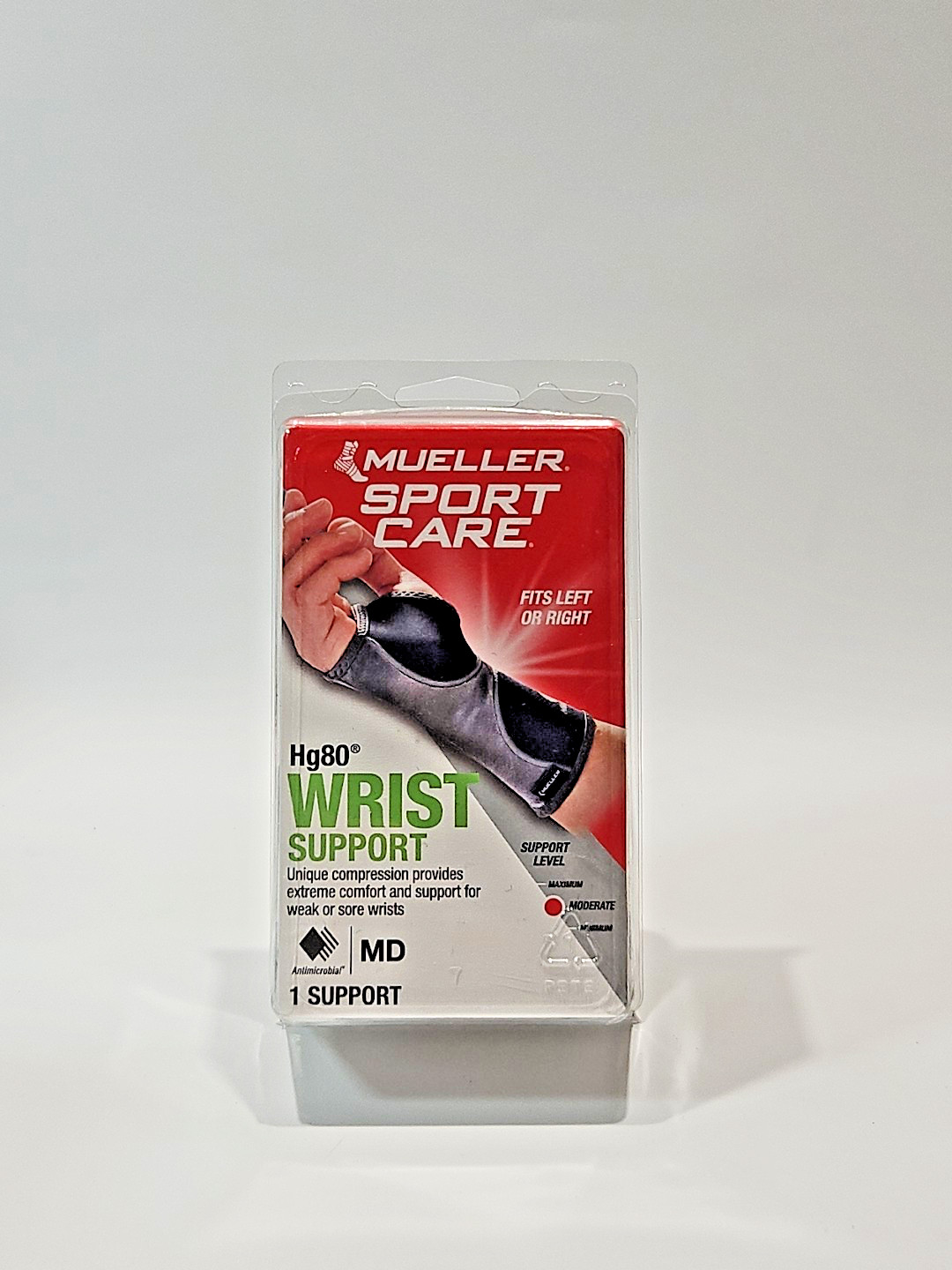 Mueller MLR Hg80 Wrist Support Brace Black Medium 7.5–8.5 in Compression