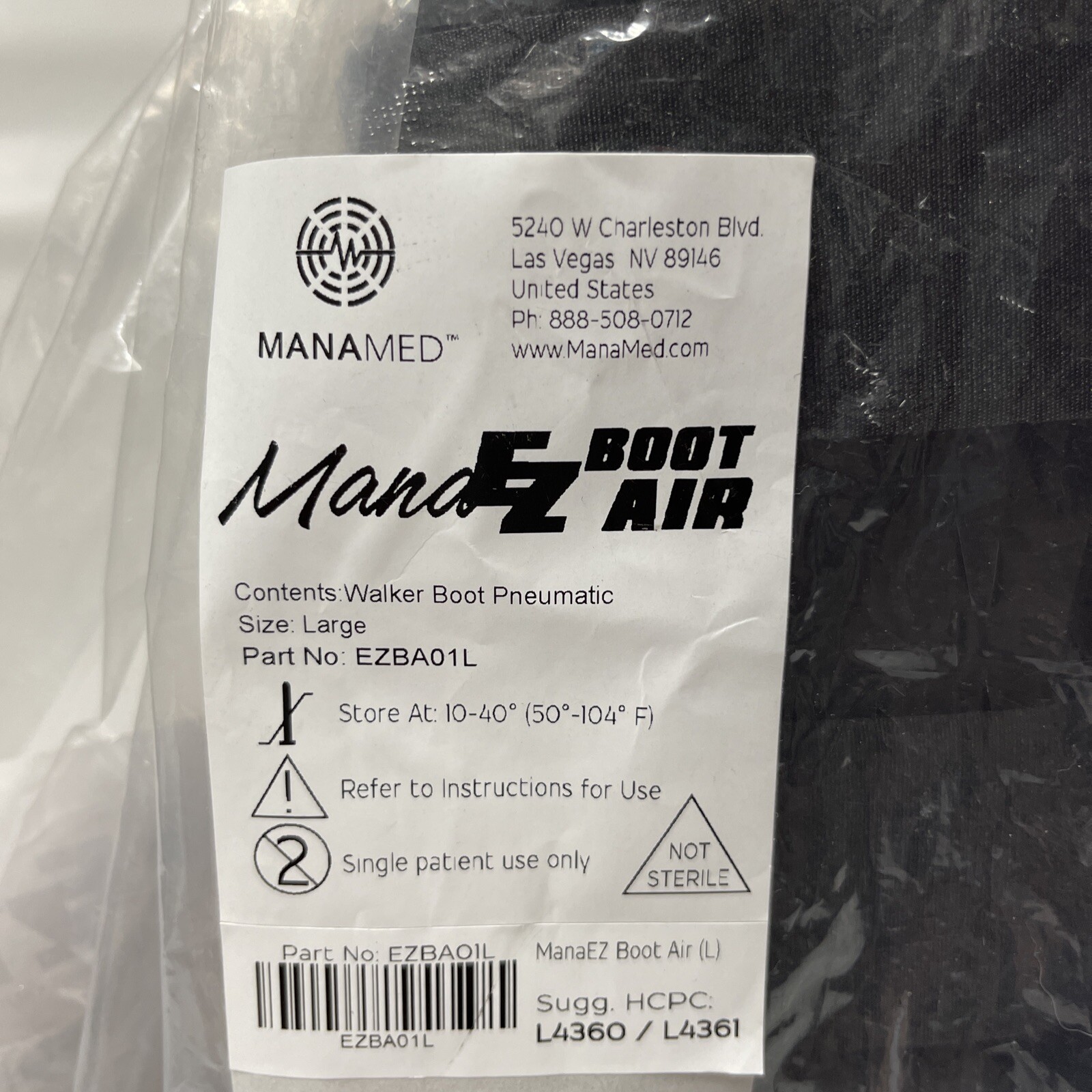 ManaEZ Boot Air Pump, Size Large. Includes 4 Cushioned Pads. New