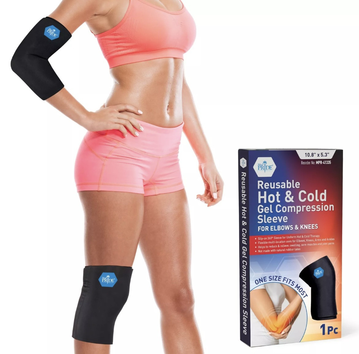 MED PRIDE Reusable Hot & Cold Gel Compression Sleeve For Elbows Arms Knees An…