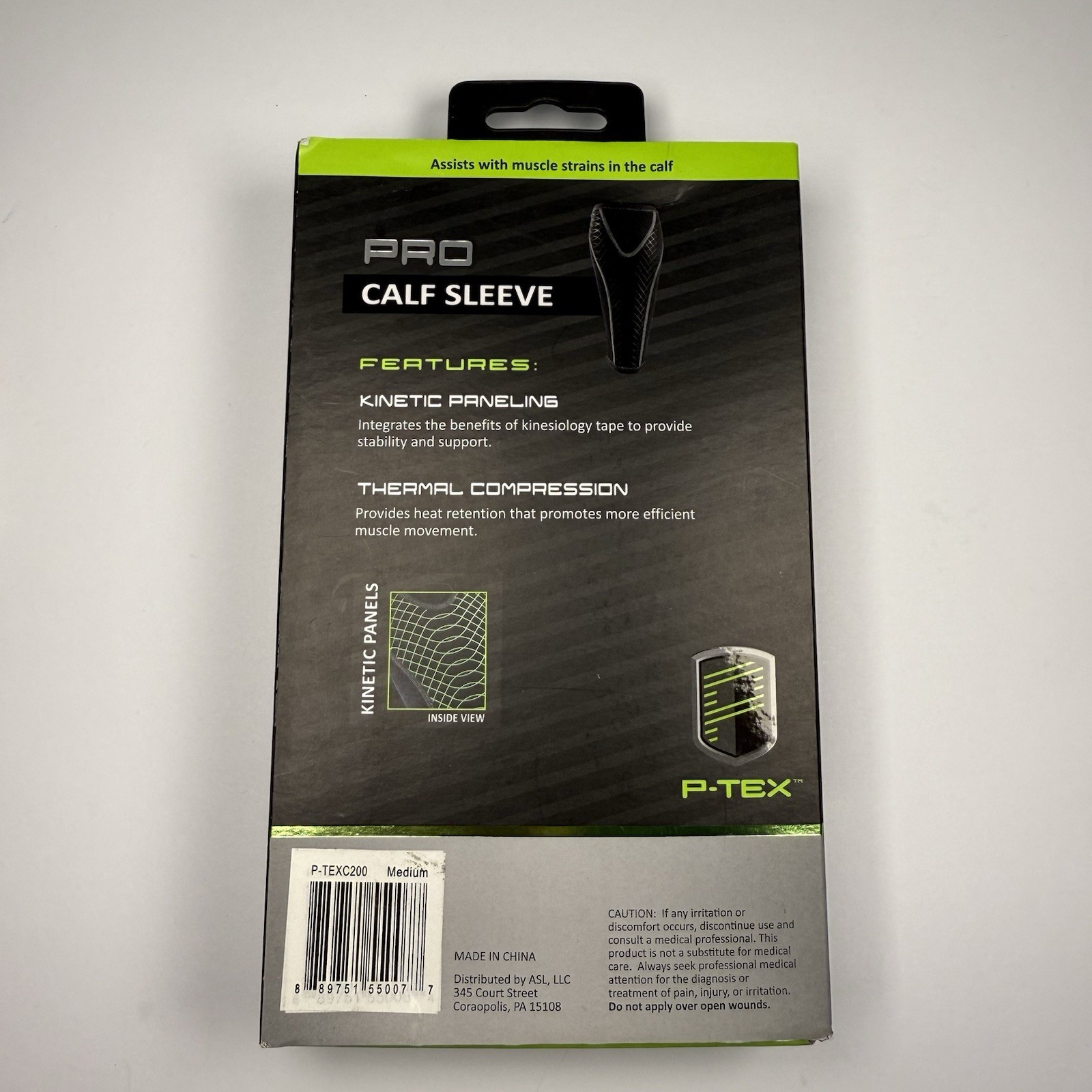P-TEX Pro Calf Sleeve Compression Support Kinetic Paneling Small & Medium NEW