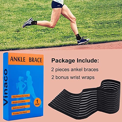 Ankle Brace, 2 Pack Breathable & Strong Ankle Brace for Small Classic Black